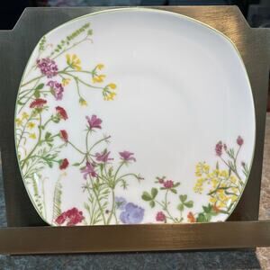 Mikasa Floral Square Salad Plate Wildflower Garden Bone China New Without Tag